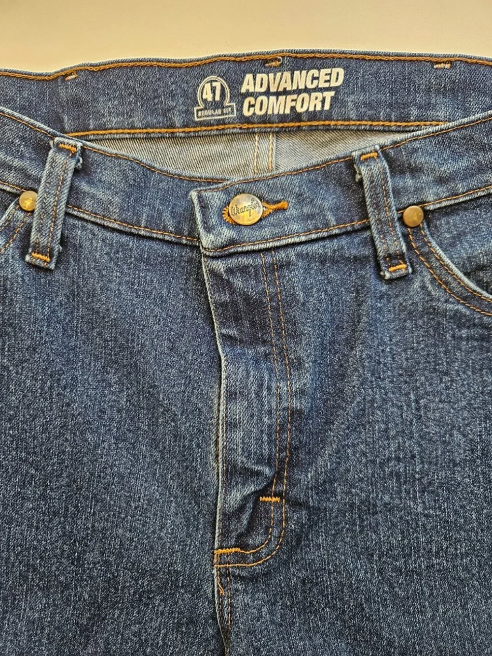 Wrangler Advanced Comfort Jeans Men's 32x32 Straight Leg Dark Wash Denim